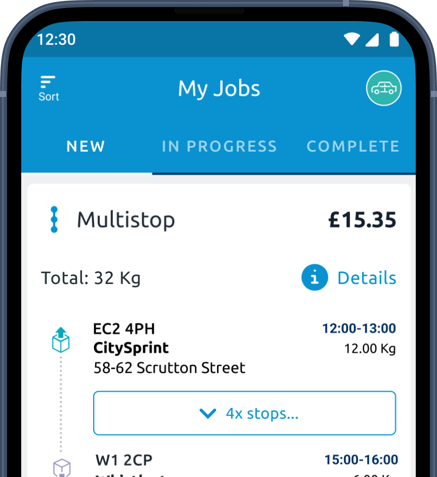 CitySprint courier app interface